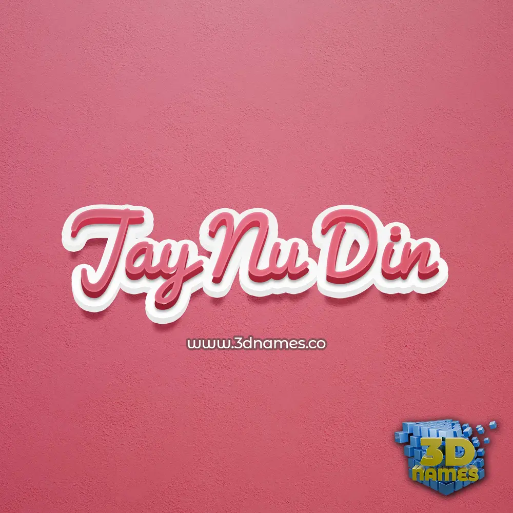 jay nu din in Red Scribble style - 3D name wallpaper