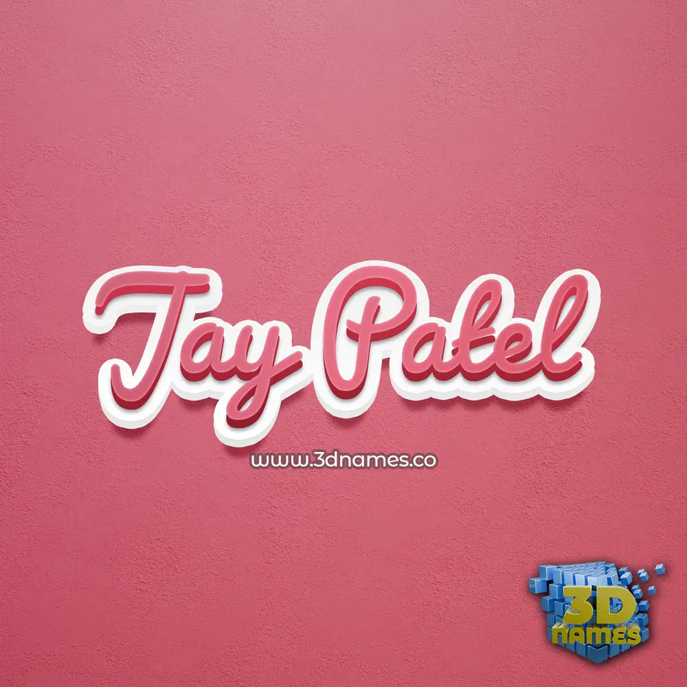 jay patel in Red Scribble style - 3D name wallpaper