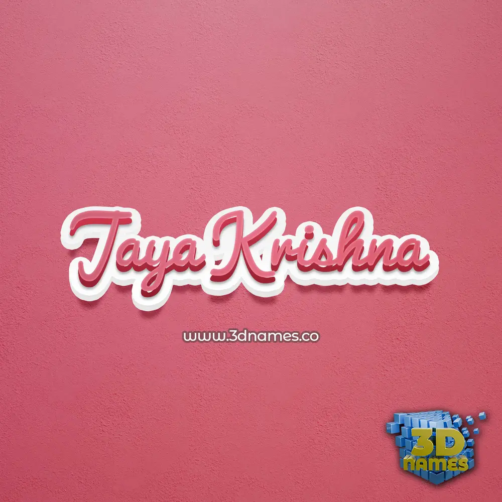 jaya krishna in Red Scribble style - 3D name wallpaper