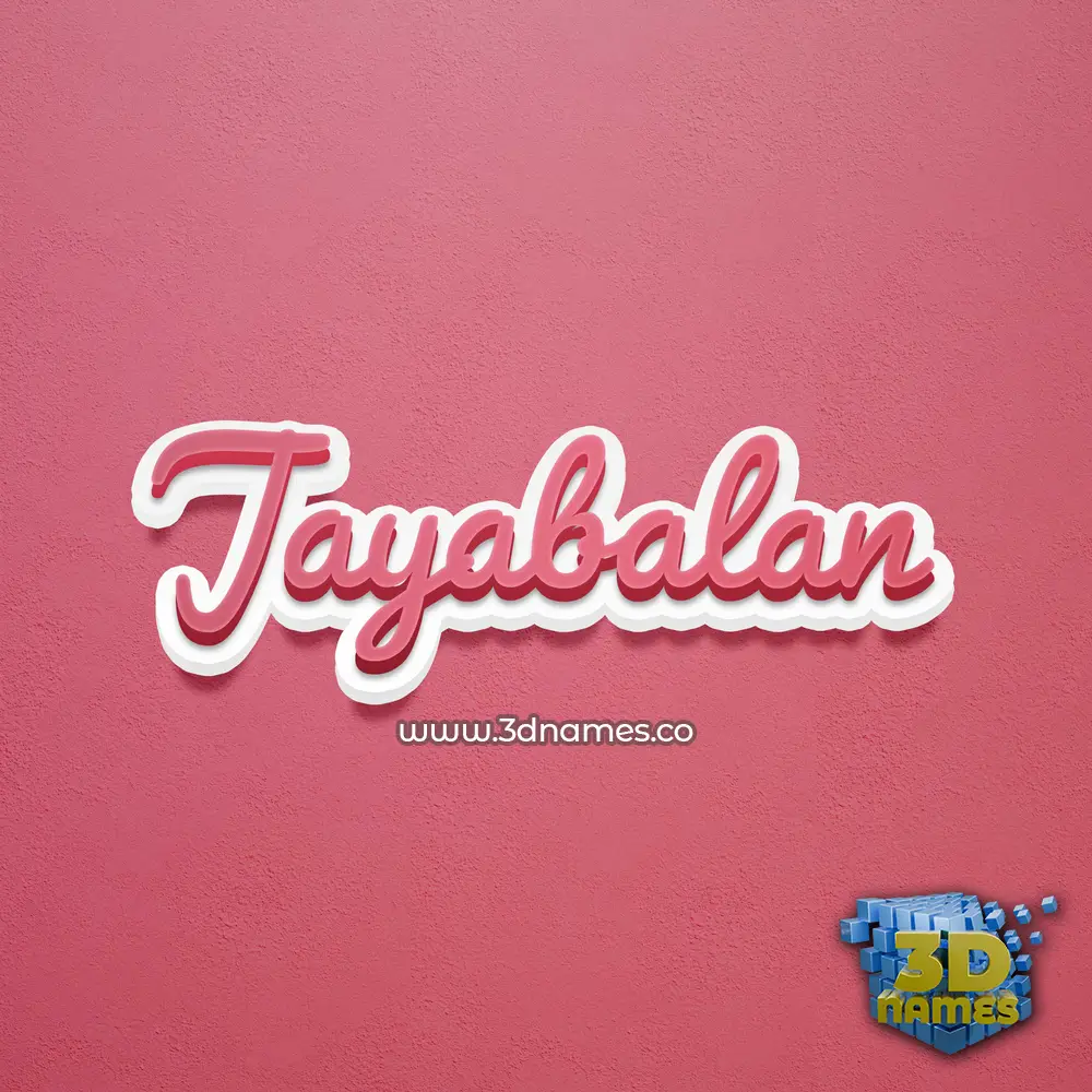 jayabalan in Red Scribble style - 3D name wallpaper