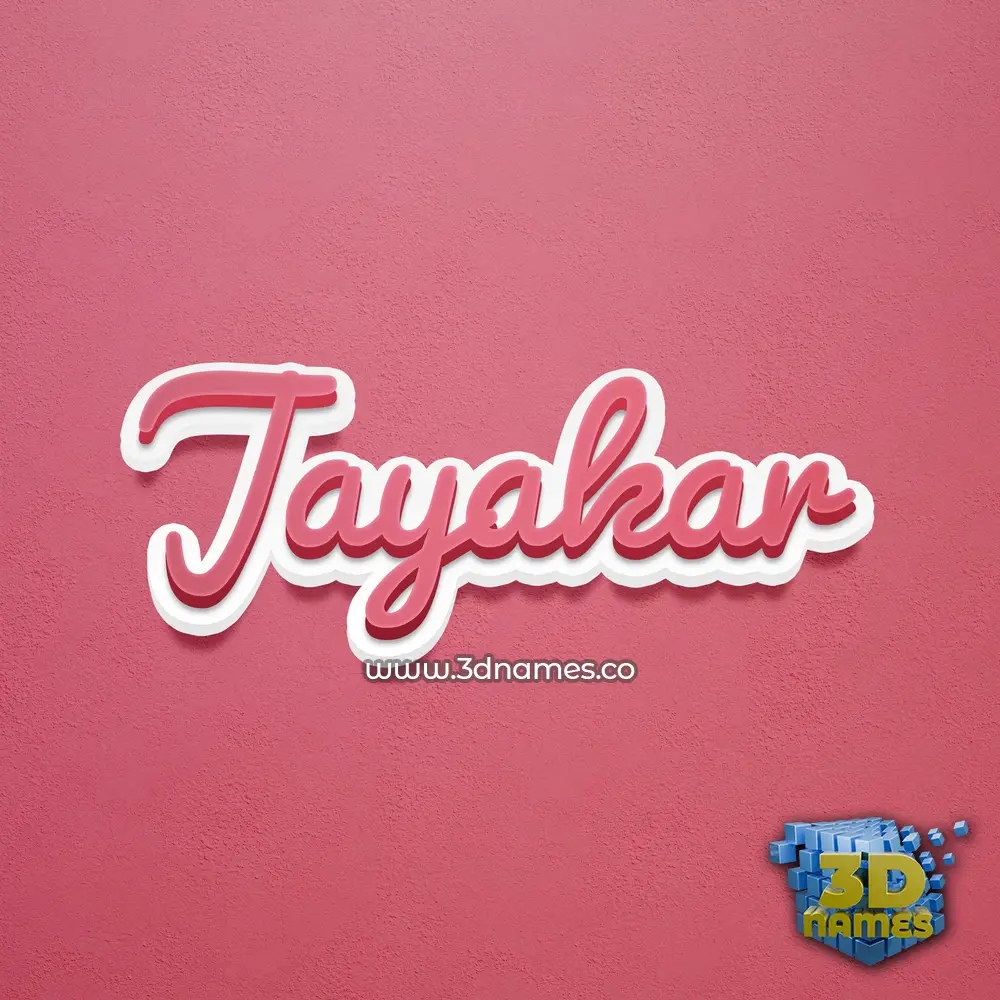 jayakar in Red Scribble style - 3D name wallpaper