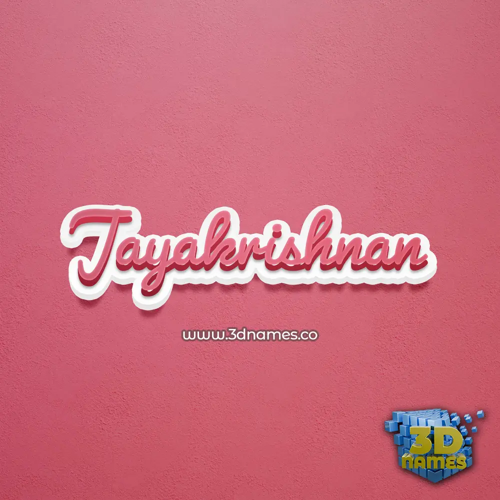 jayakrishnan in Red Scribble style - 3D name wallpaper