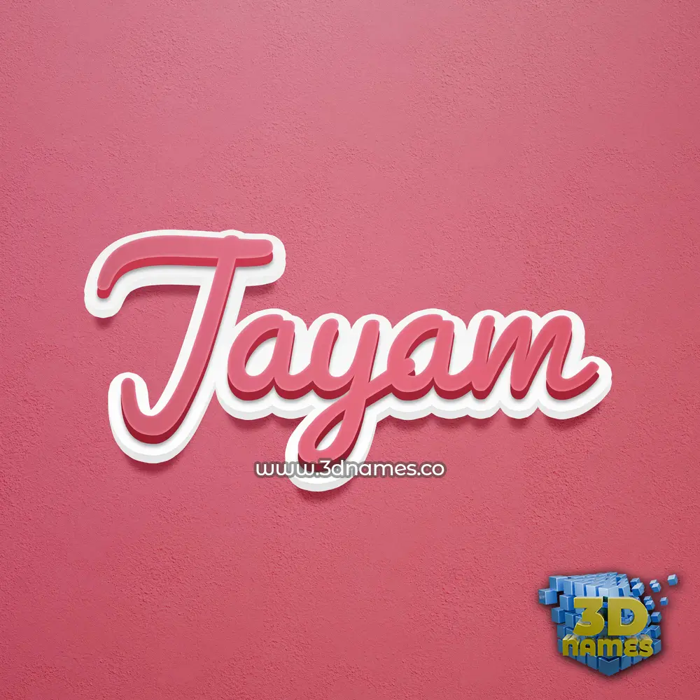 jayam in Red Scribble style - 3D name wallpaper