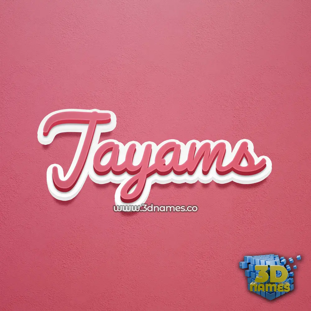 jayams in Red Scribble style - 3D name wallpaper