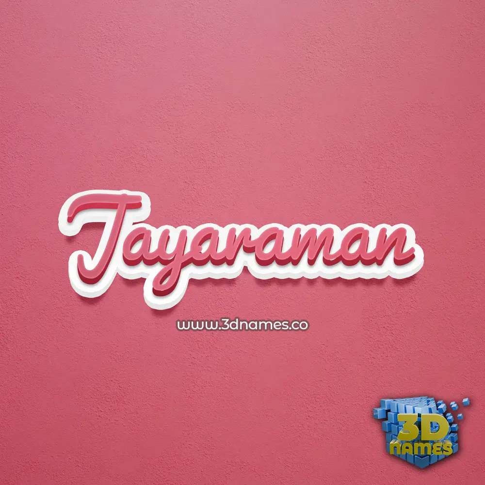 jayaraman in Red Scribble style - 3D name wallpaper