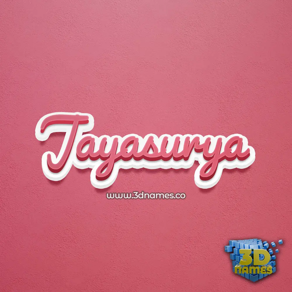 jayasurya in Red Scribble style - 3D name wallpaper