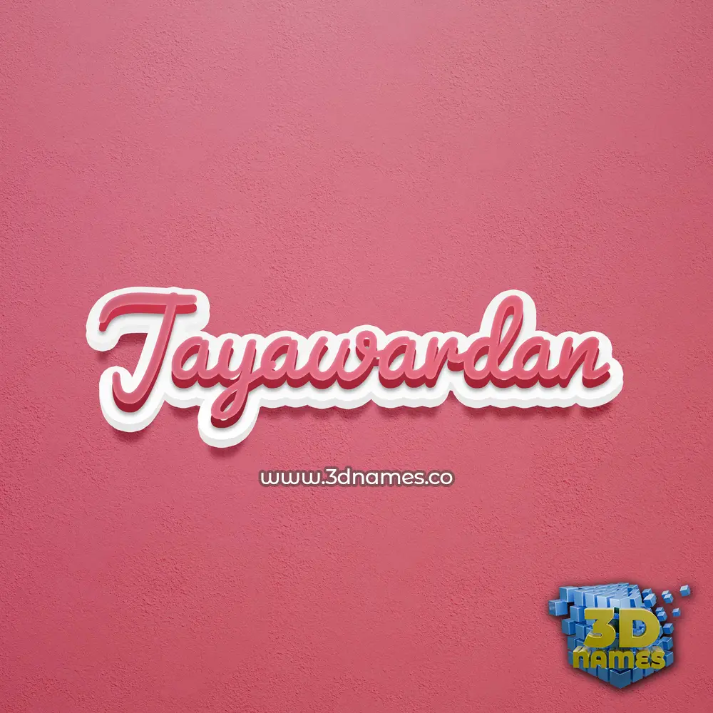 jayawardan in Red Scribble style - 3D name wallpaper