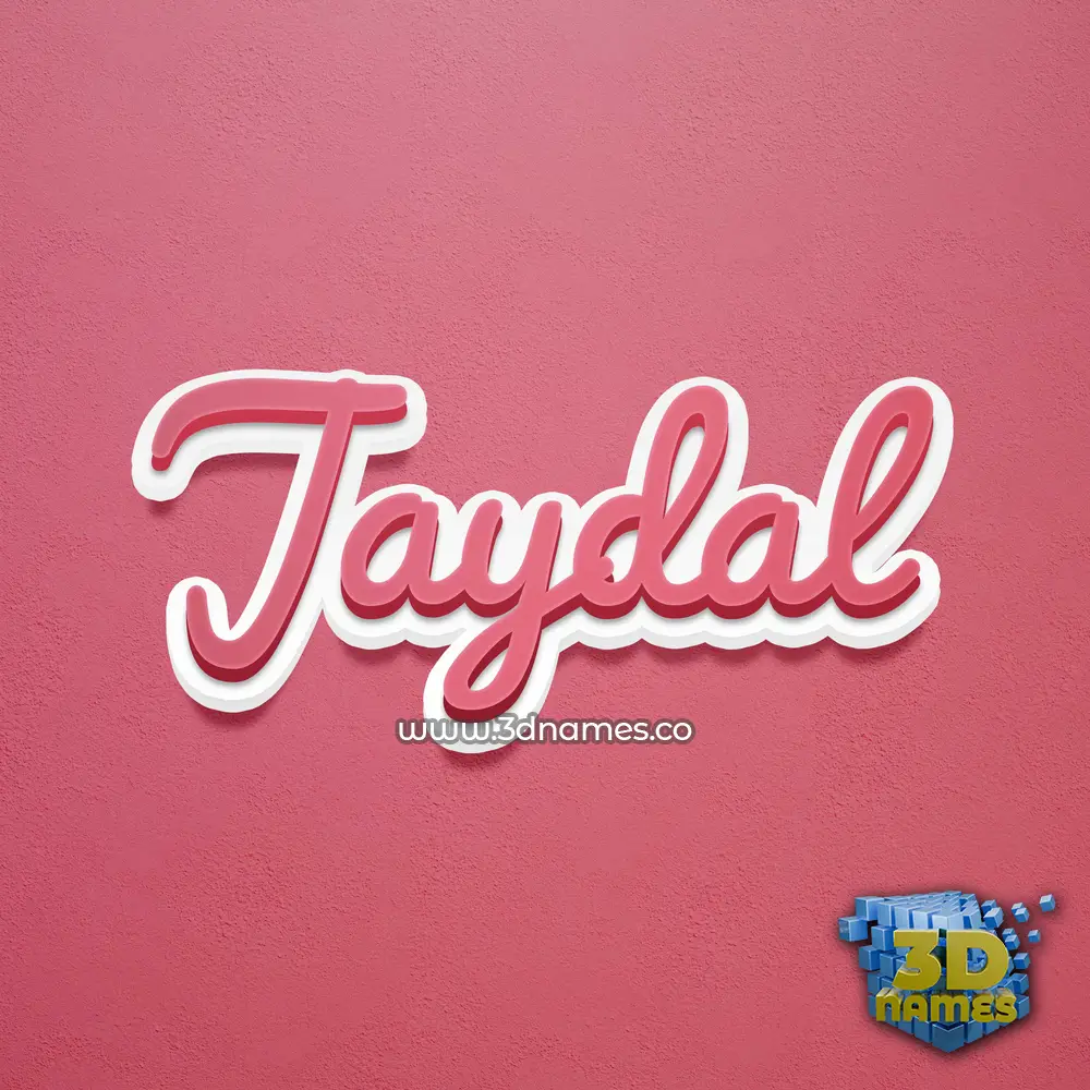 jaydal in Red Scribble style - 3D name wallpaper