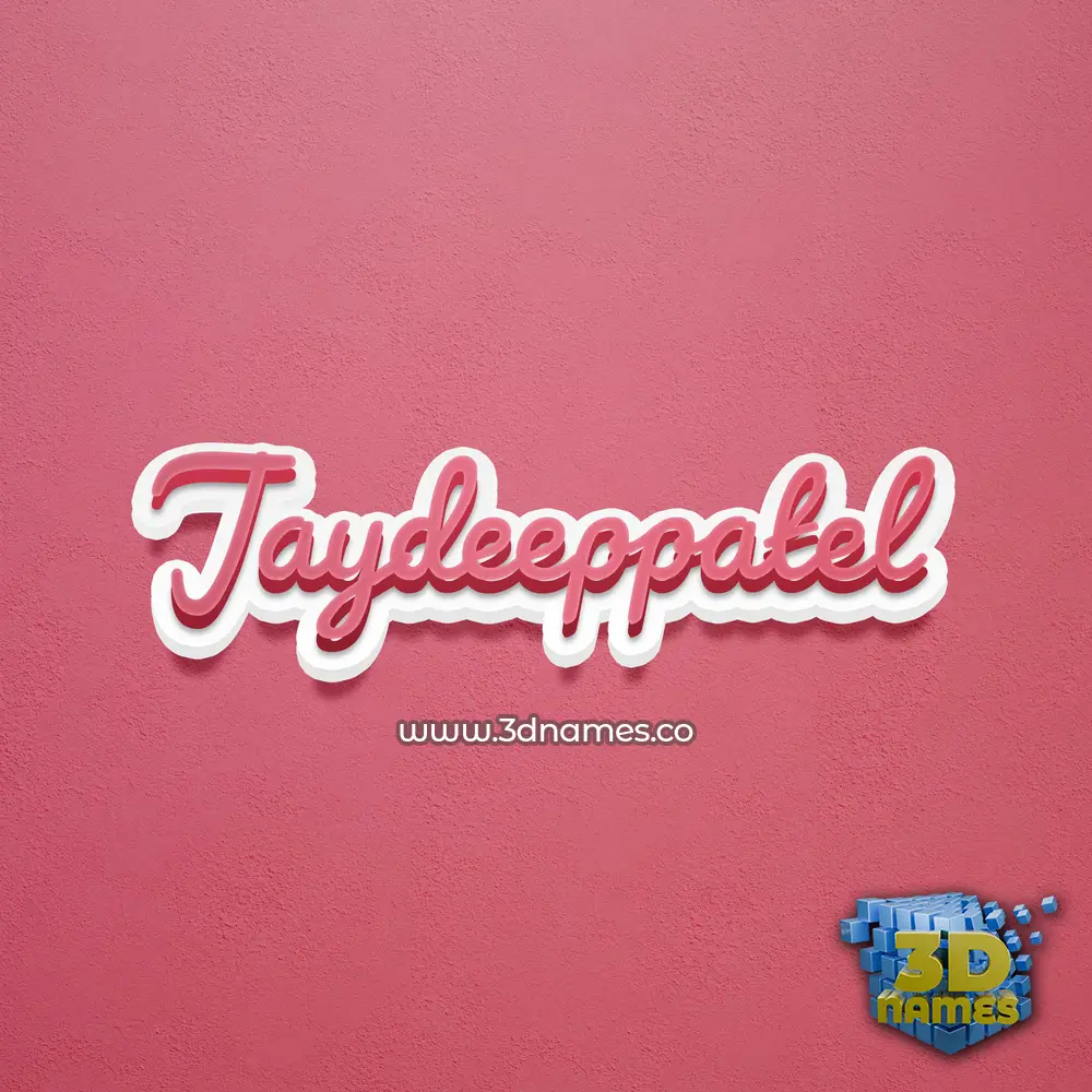 jaydeeppatel in Red Scribble style - 3D name wallpaper