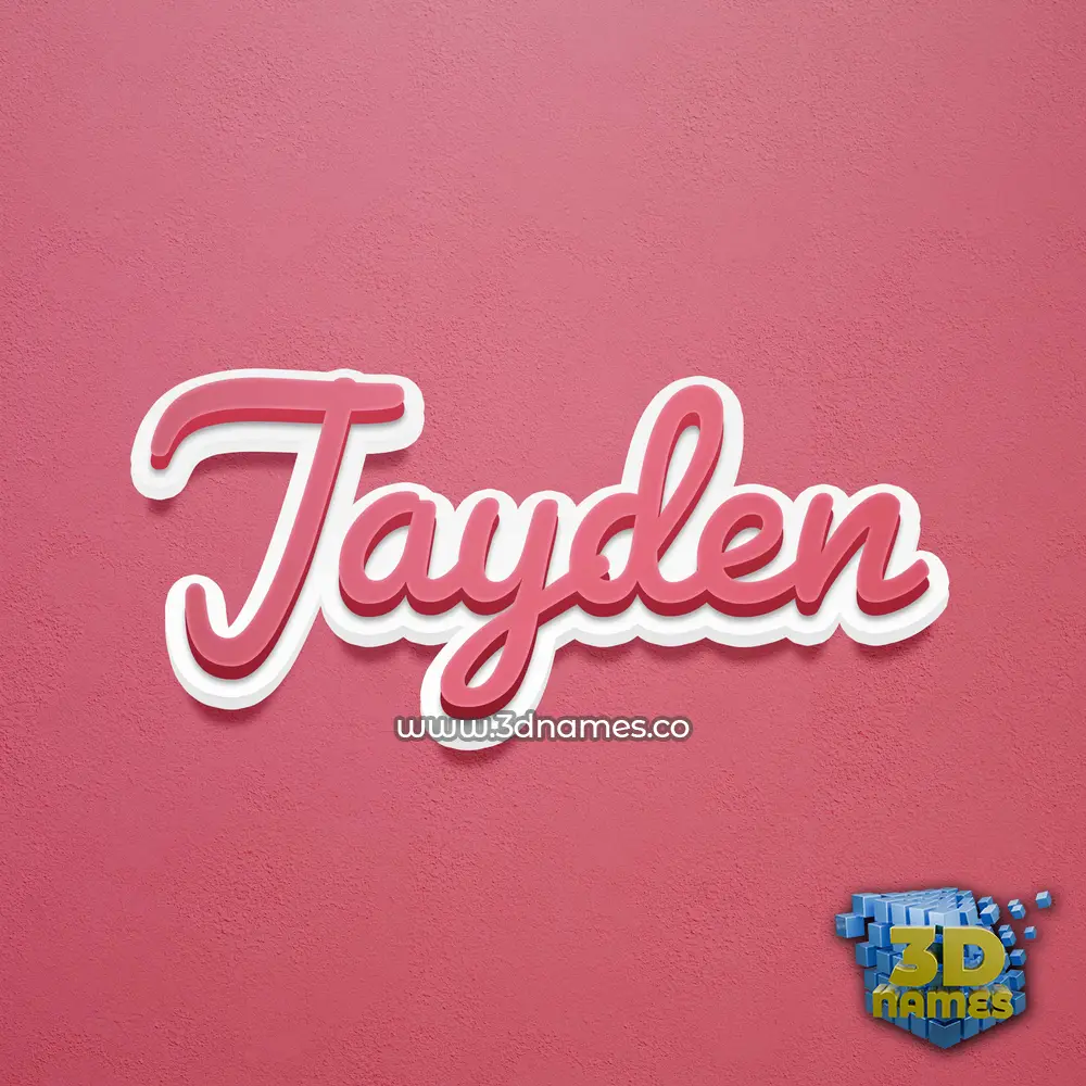 jayden in Red Scribble style - 3D name wallpaper