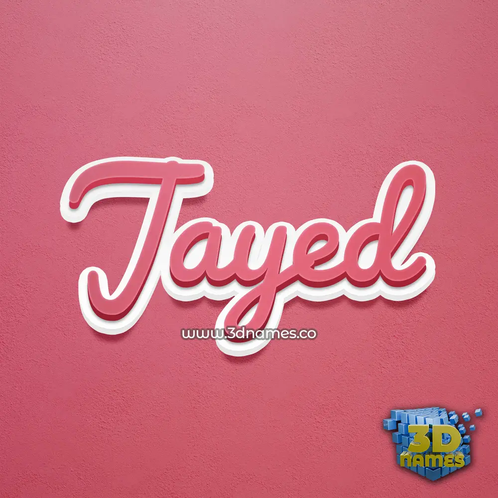 jayed in Red Scribble style - 3D name wallpaper