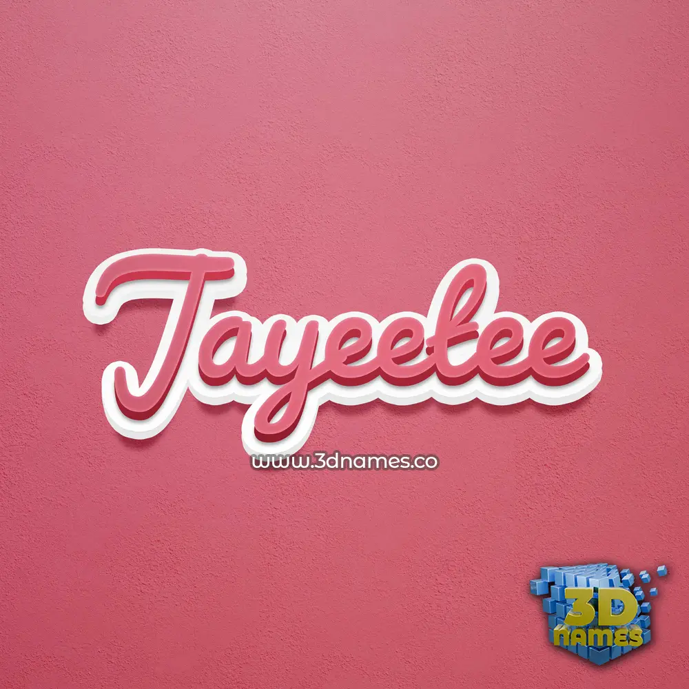 jayeetee in Red Scribble style - 3D name wallpaper