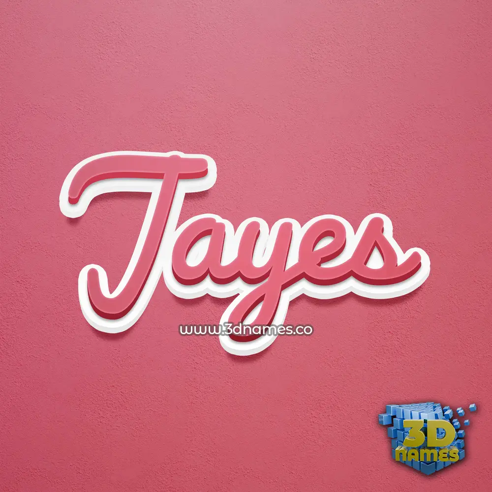 jayes in Red Scribble style - 3D name wallpaper