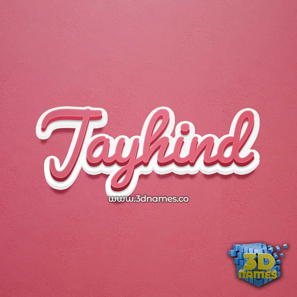 jayhind in Red Scribble style - 3D name wallpaper