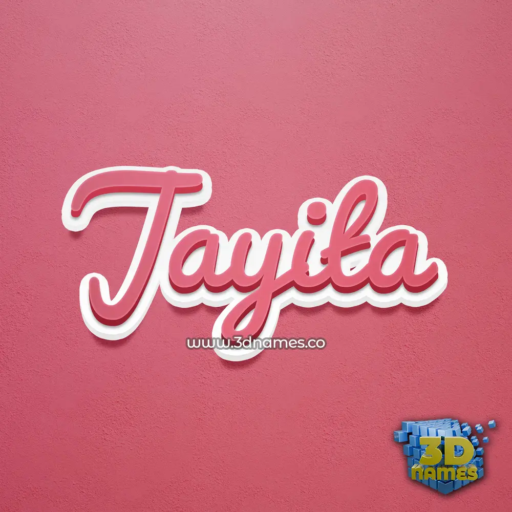 jayita in Red Scribble style - 3D name wallpaper