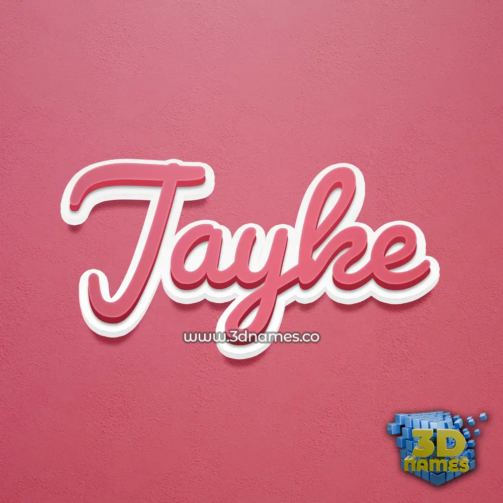 jayke in Red Scribble style - 3D name wallpaper