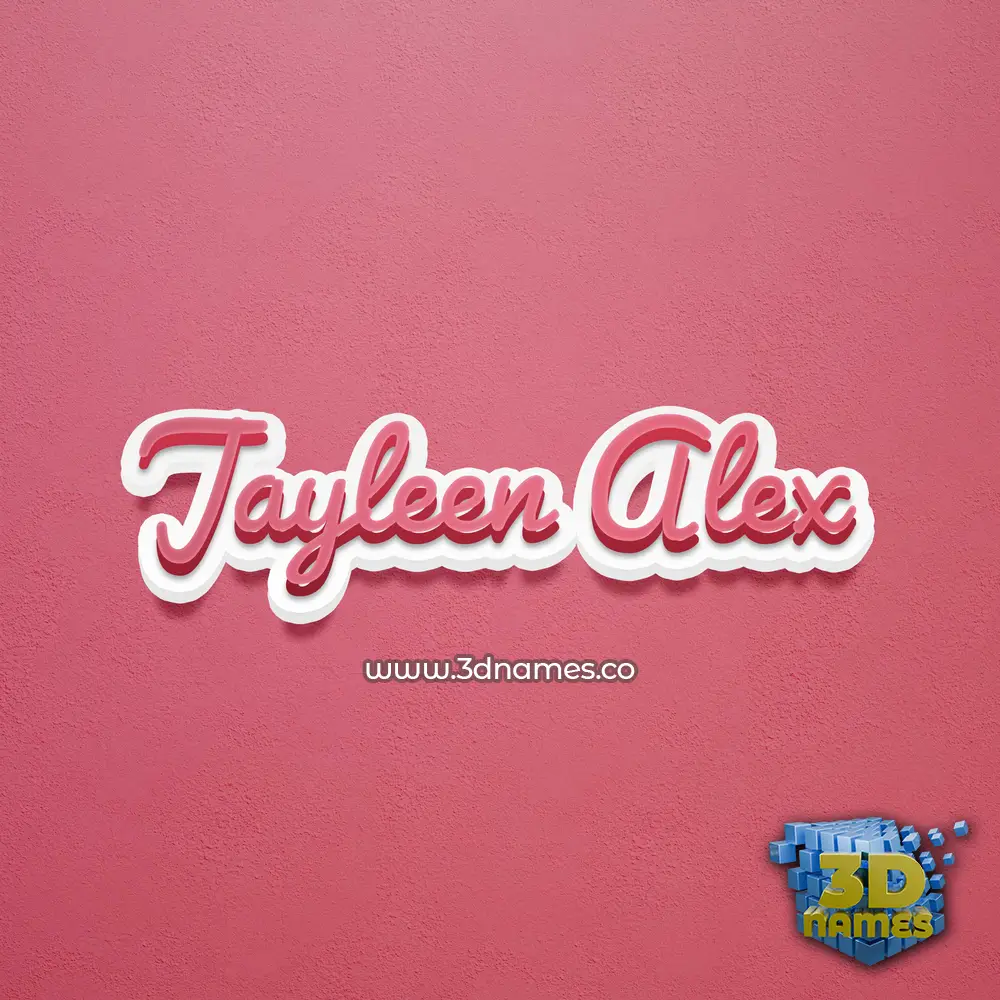 jayleen alex in Red Scribble style - 3D name wallpaper