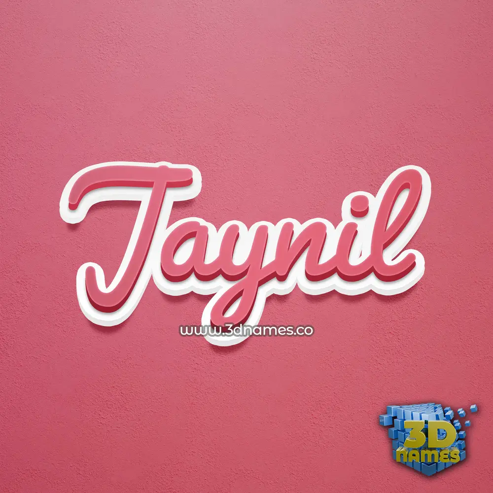 jaynil in Red Scribble style - 3D name wallpaper