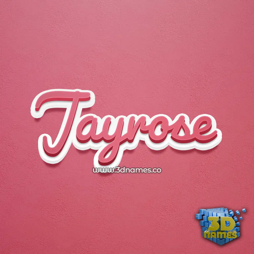 jayrose in Red Scribble style - 3D name wallpaper