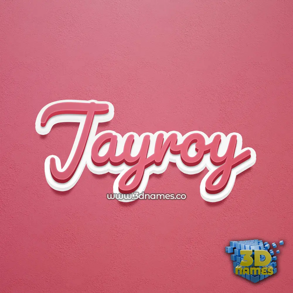 jayroy in Red Scribble style - 3D name wallpaper