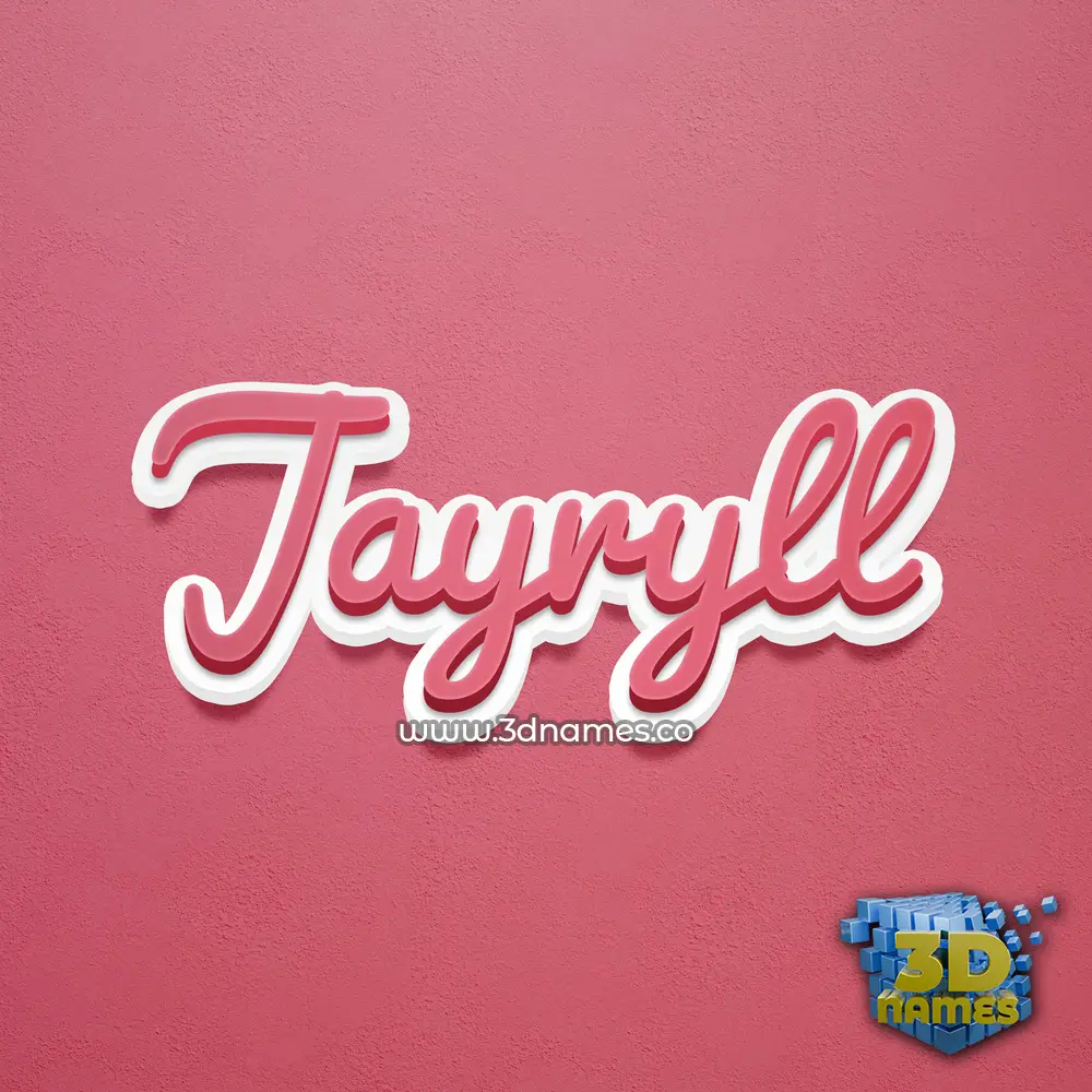 jayryll in Red Scribble style - 3D name wallpaper