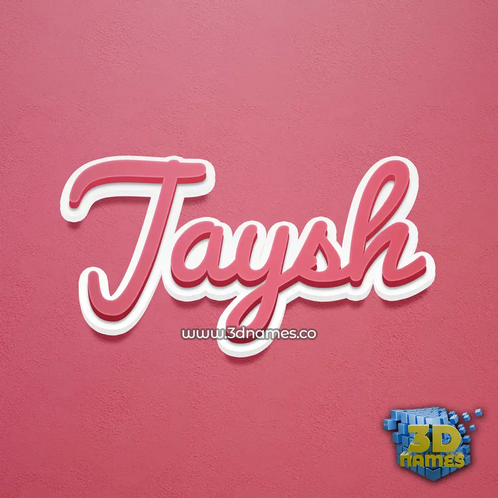 jaysh in Red Scribble style - 3D name wallpaper