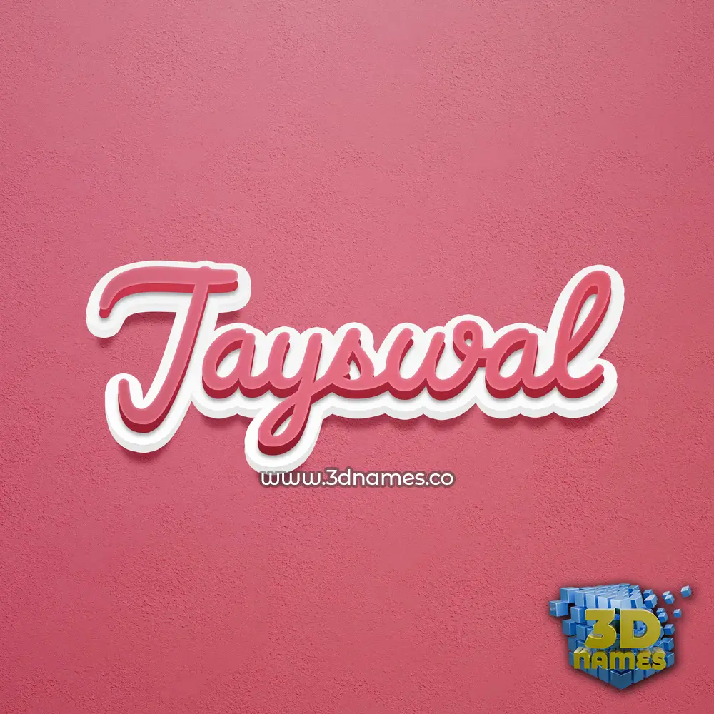 jayswal in Red Scribble style - 3D name wallpaper