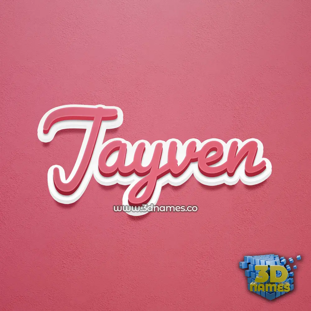 jayven in Red Scribble style - 3D name wallpaper