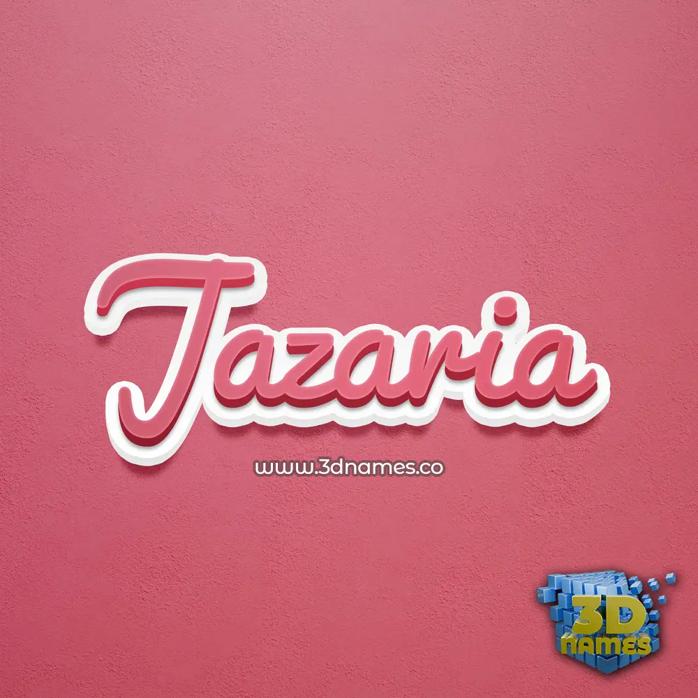 jazaria in Red Scribble style - 3D name wallpaper