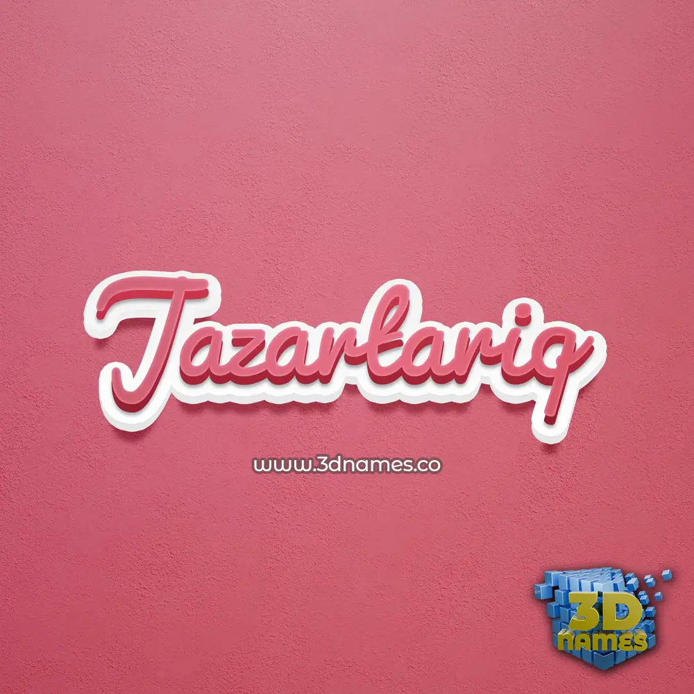 jazartariq in Red Scribble style - 3D name wallpaper