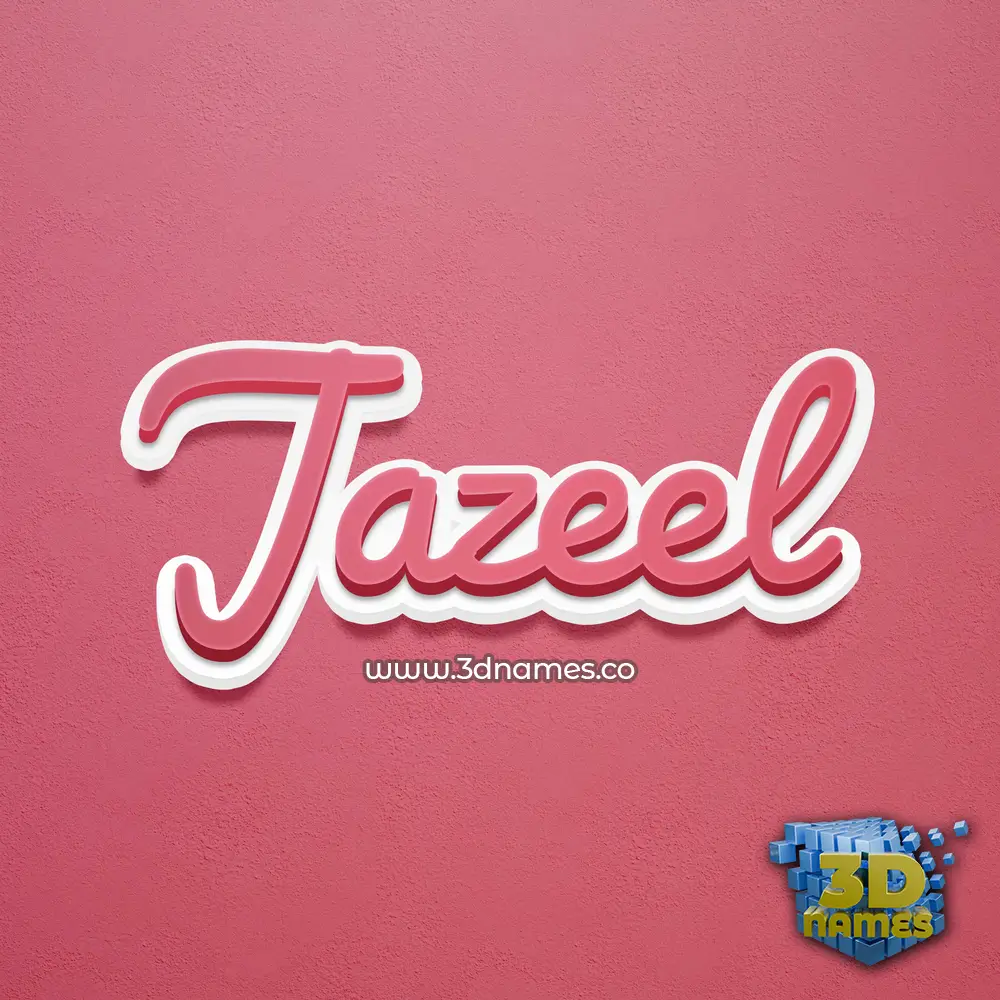 jazeel in Red Scribble style - 3D name wallpaper
