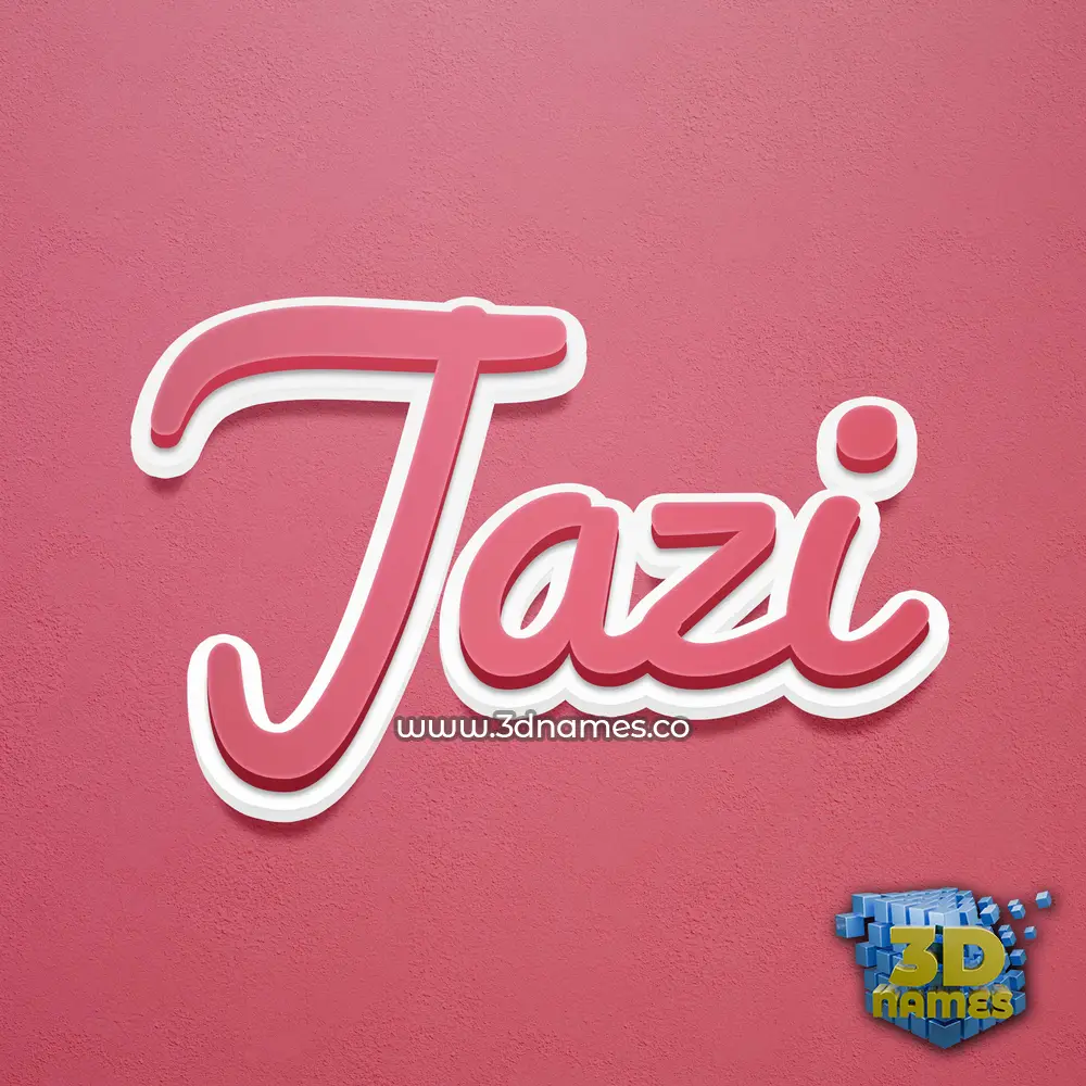 jazi in Red Scribble style - 3D name wallpaper