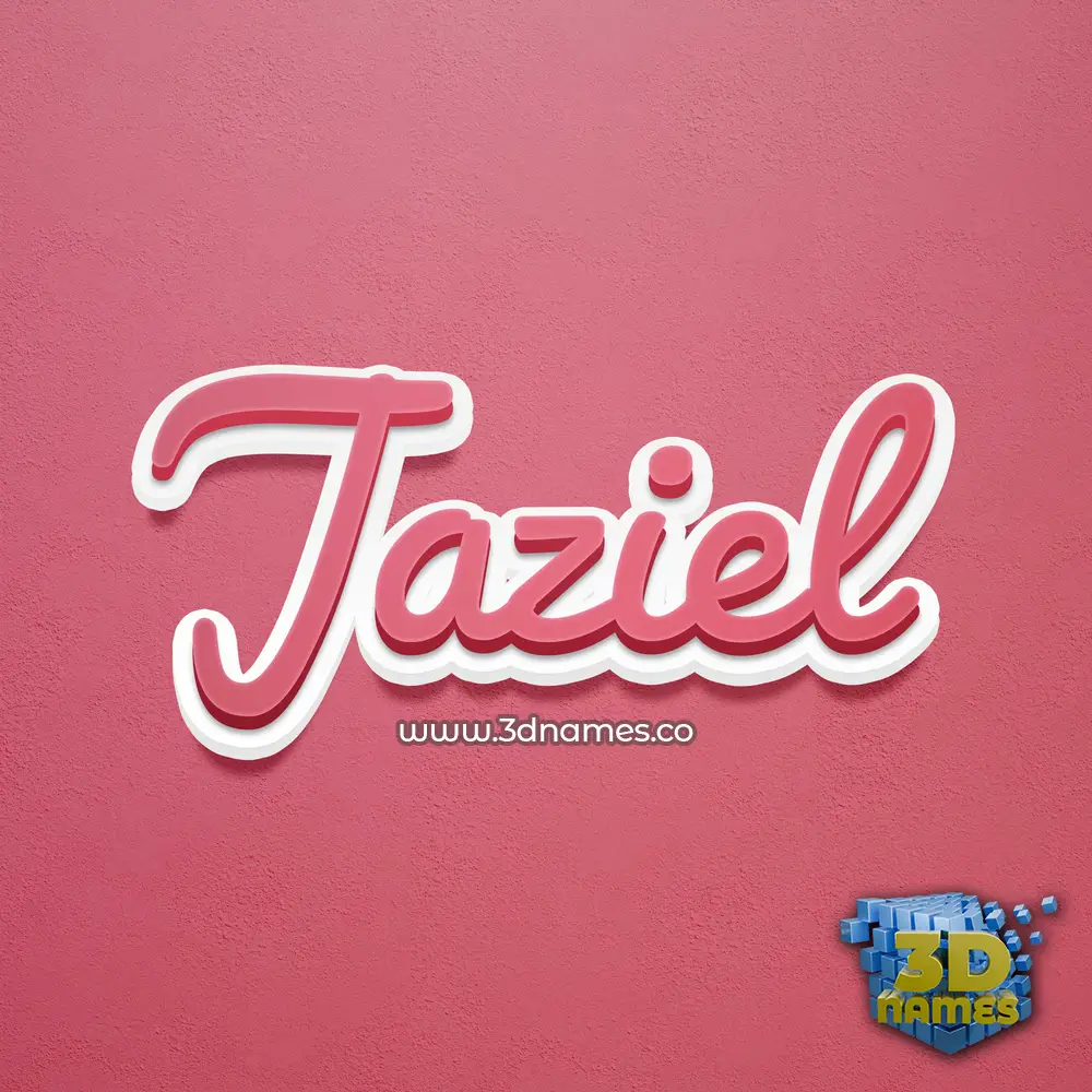 jaziel in Red Scribble style - 3D name wallpaper