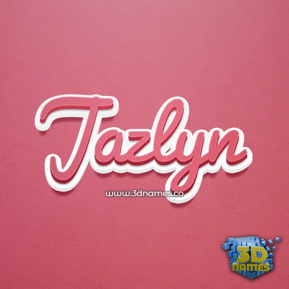 jazlyn in Red Scribble style - 3D name wallpaper