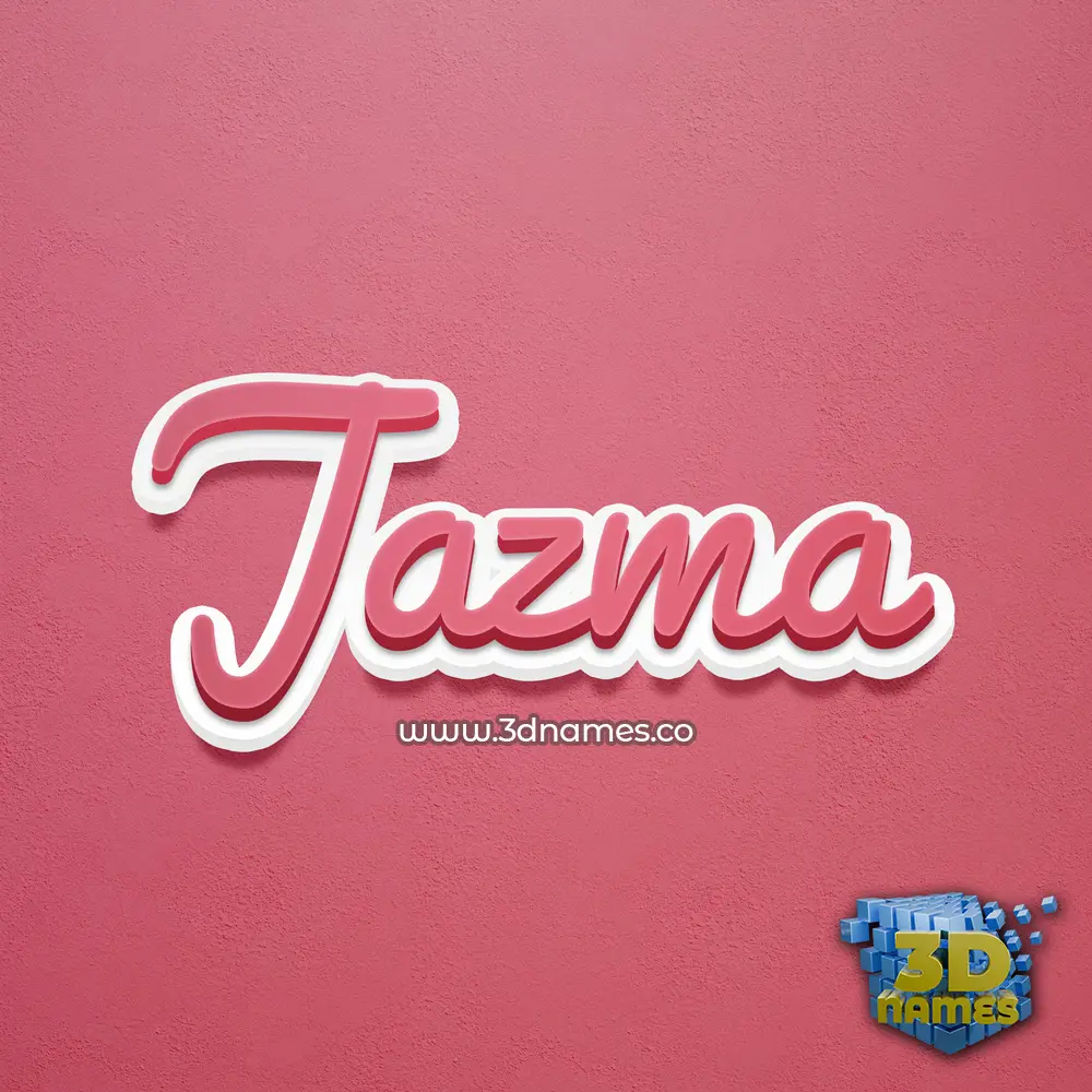 jazma in Red Scribble style - 3D name wallpaper