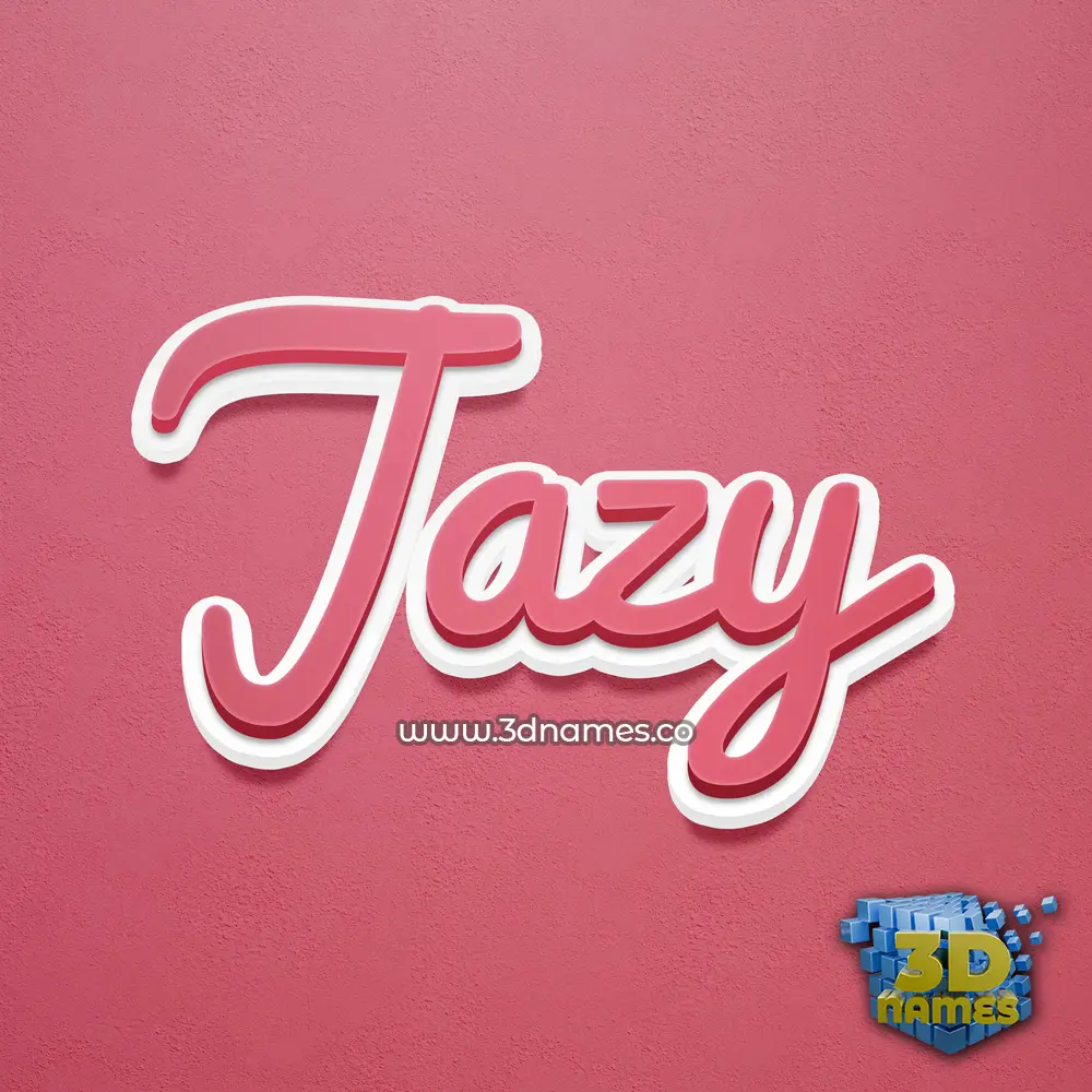 jazy in Red Scribble style - 3D name wallpaper