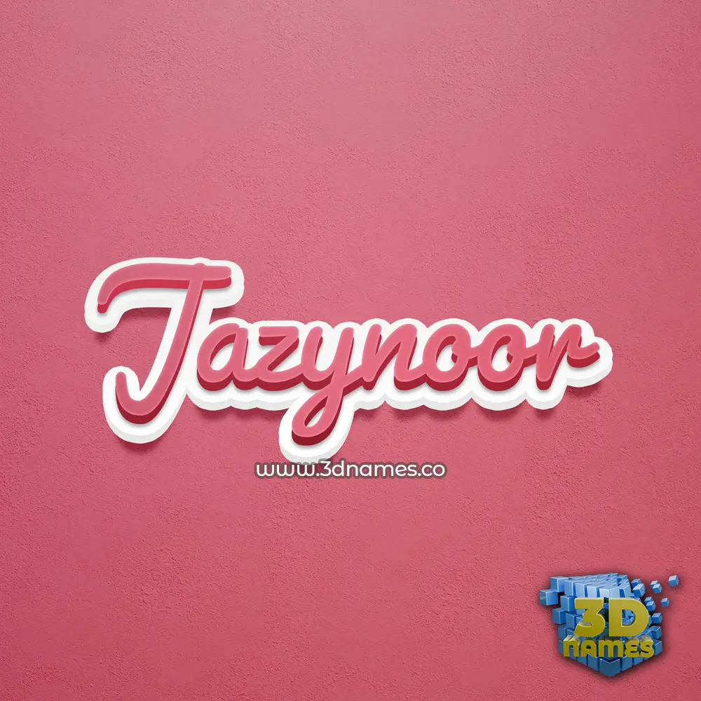 jazynoor in Red Scribble style - 3D name wallpaper