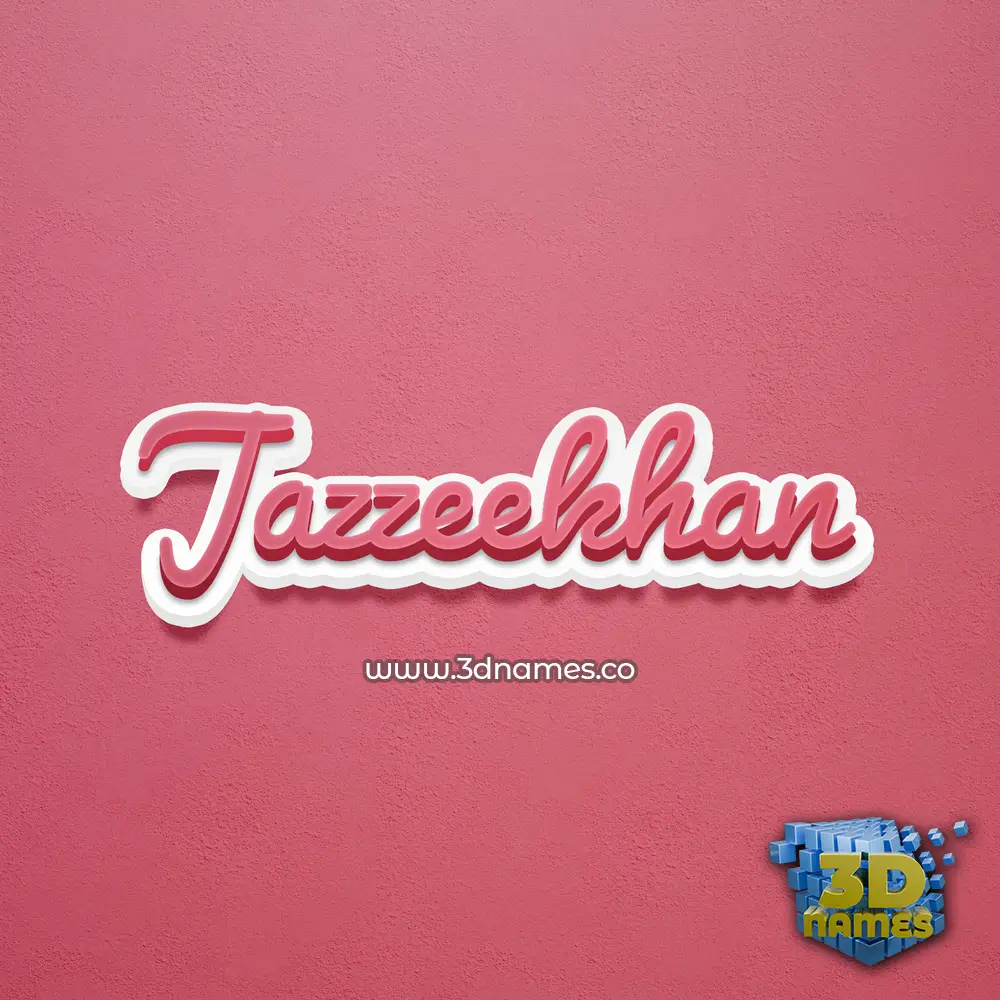 jazzeekhan in Red Scribble style - 3D name wallpaper