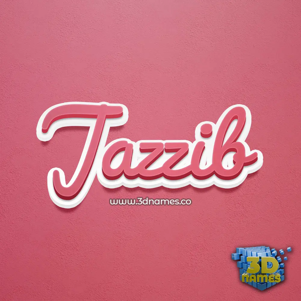 jazzib in Red Scribble style - 3D name wallpaper