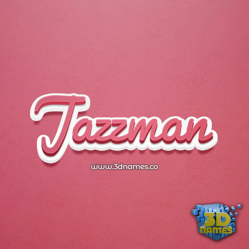 jazzman in Red Scribble style - 3D name wallpaper