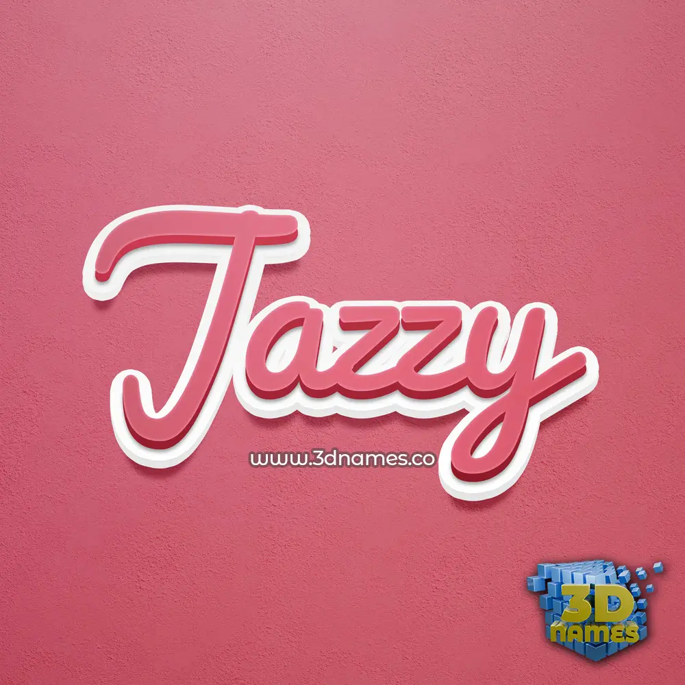 jazzy in Red Scribble style - 3D name wallpaper