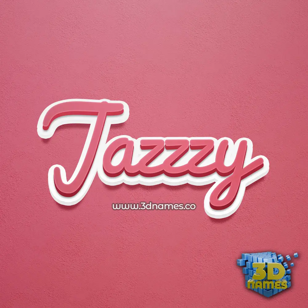 jazzzy in Red Scribble style - 3D name wallpaper