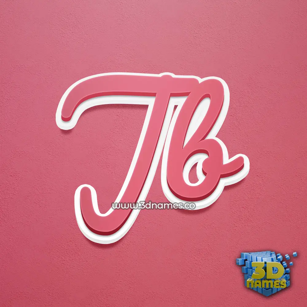 jb in Red Scribble style - 3D name wallpaper