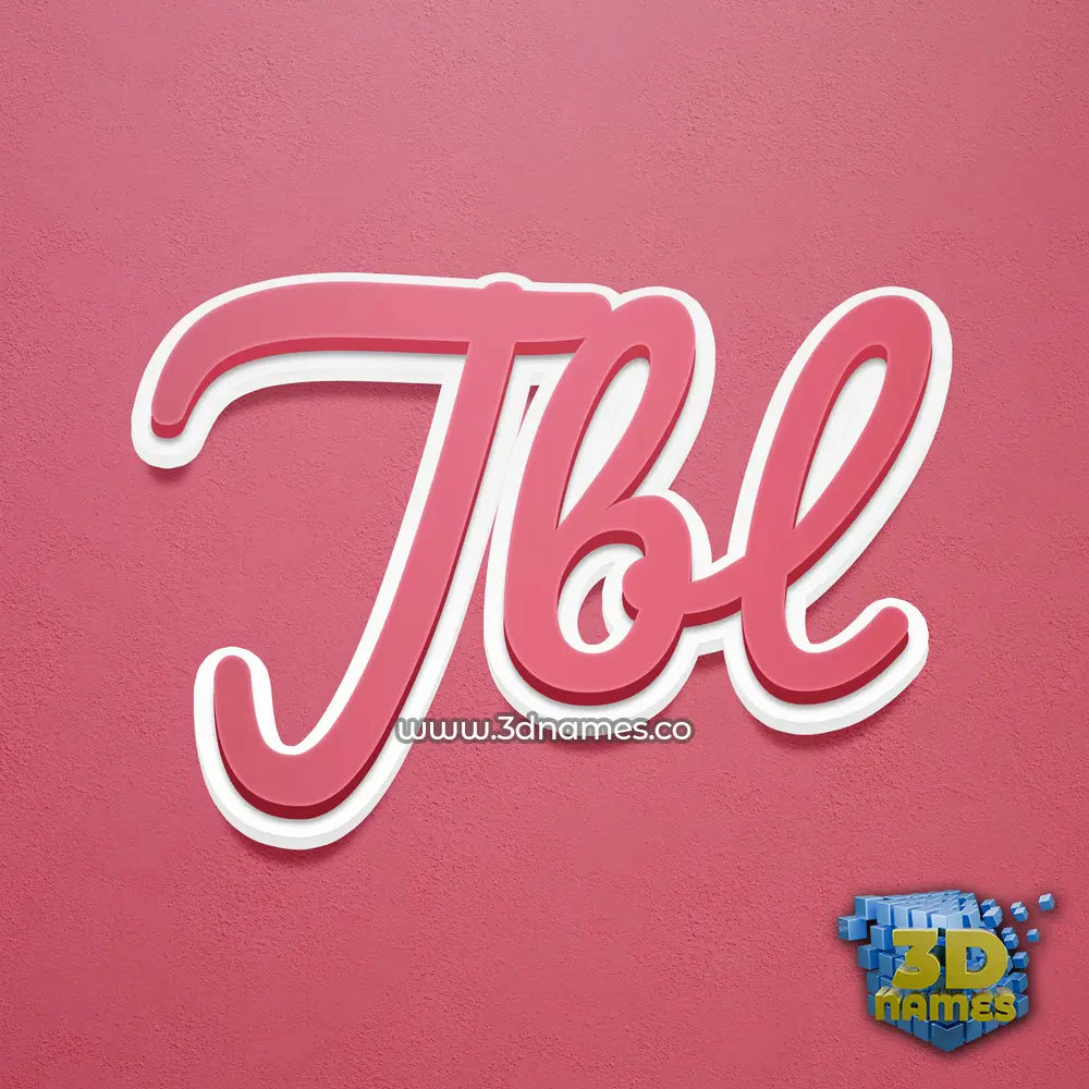 jbl in Red Scribble style - 3D name wallpaper