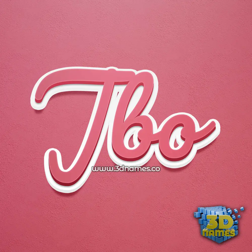 jbo in Red Scribble style - 3D name wallpaper
