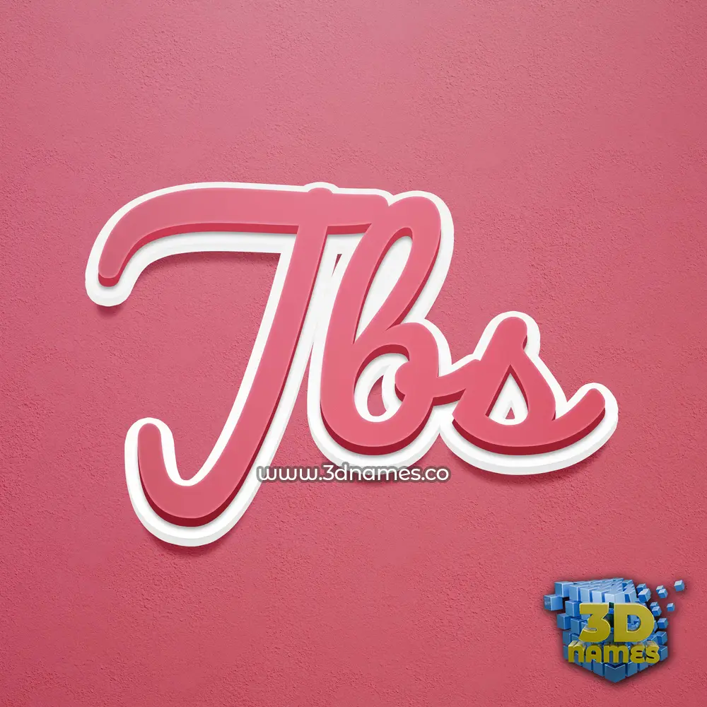 jbs in Red Scribble style - 3D name wallpaper
