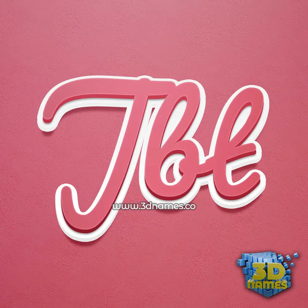 jbt in Red Scribble style - 3D name wallpaper