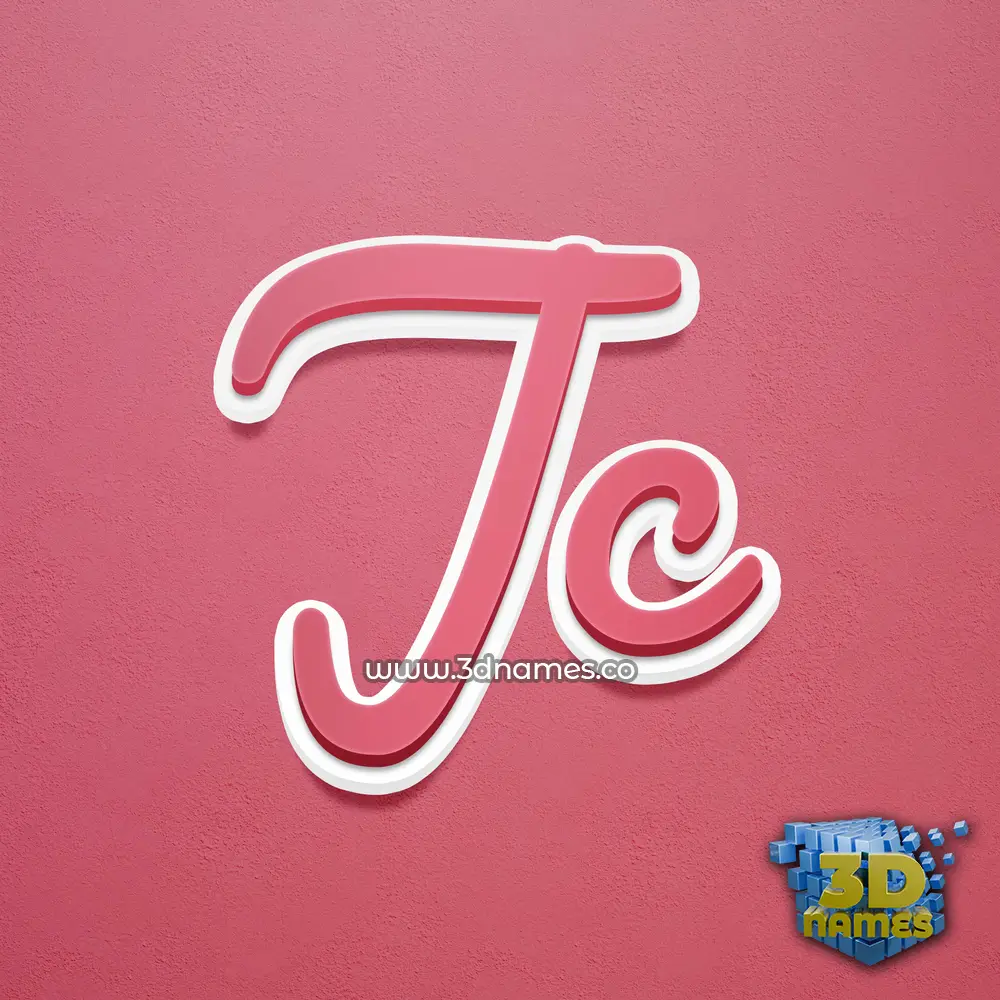 jc in Red Scribble style - 3D name wallpaper