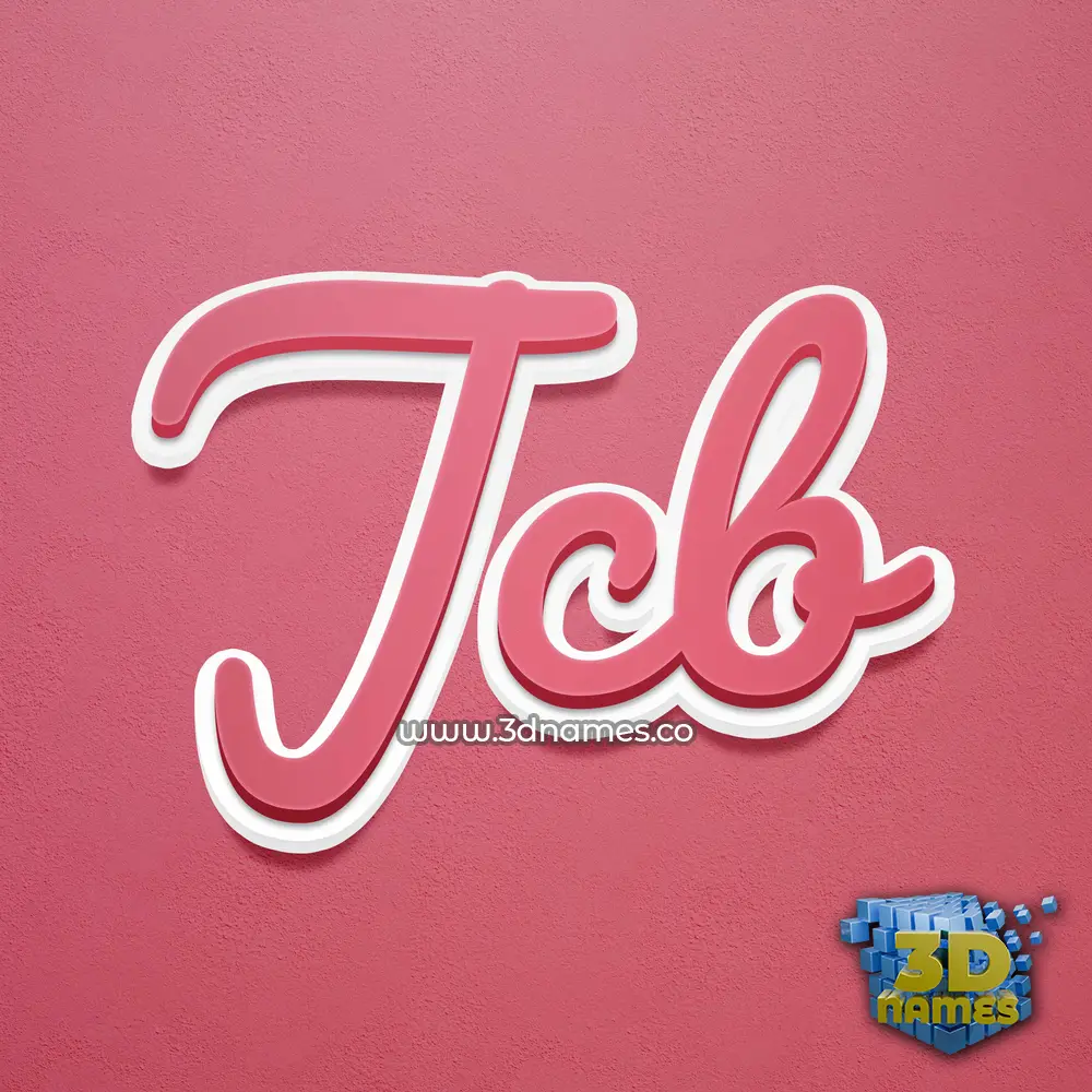 jcb in Red Scribble style - 3D name wallpaper