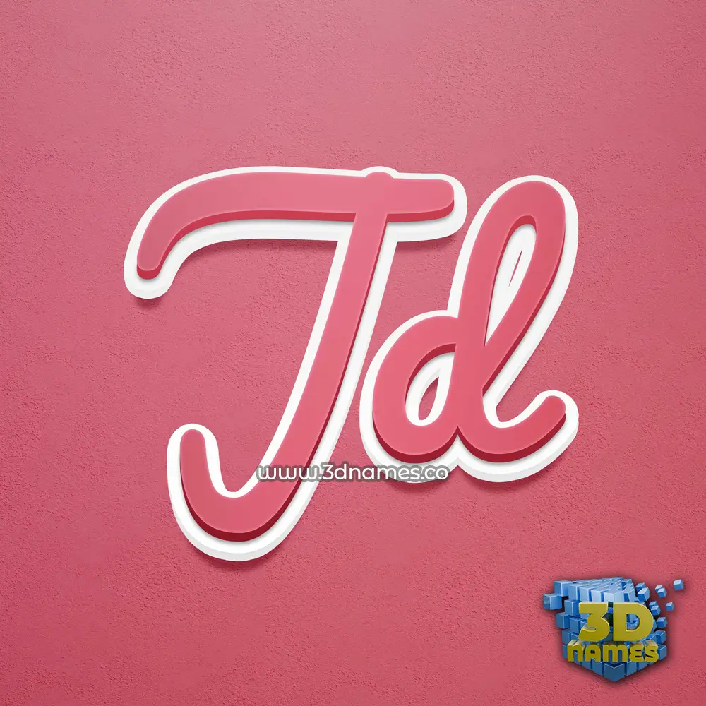 jd in Red Scribble style - 3D name wallpaper